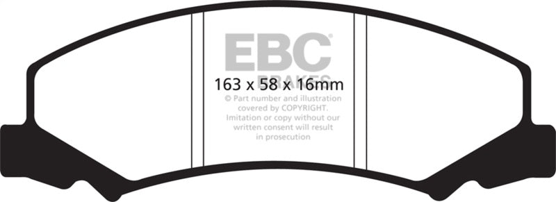 EBC 06-09 Buick Lucerne 3.8 Ultimax2 Rear Brake Pads - UD1172 for 2006-2011 Buick Lucerne - front view