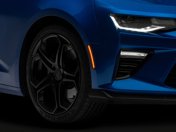Raxiom 16-23 Chevrolet Camaro Axial Series LED Front and Rear Side Markers- Smoked - CC2934 for 2016-2024 Chevrolet Camaro - 