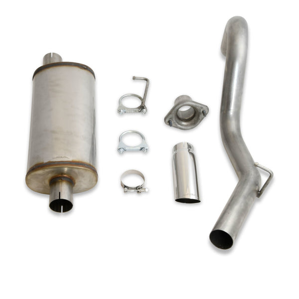 JBA 00-06 Jeep Wrangler TJ 2.5L/4.0L 304SS Single Rear Exit Cat-Back Exhaust - 30-1501 for 2000-2006 Jeep Wrangler - front vi