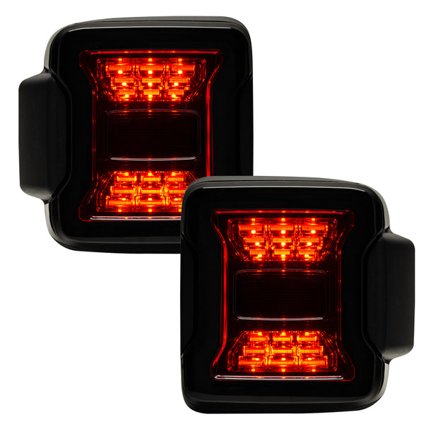 Oracle Jeep Wrangler JL Black Series LED Tail Lights  - 5852-504 for 2018-2024 Jeep Wrangler - front view
