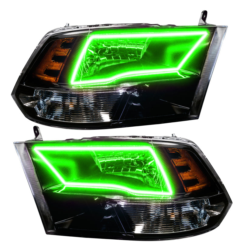 Oracle 09-17 RAM 1500 TRX/SLT Quad Pre-Assembled Headlights - Blk Housing - ColorSHIFT SEE WARRANTY - 7121-330