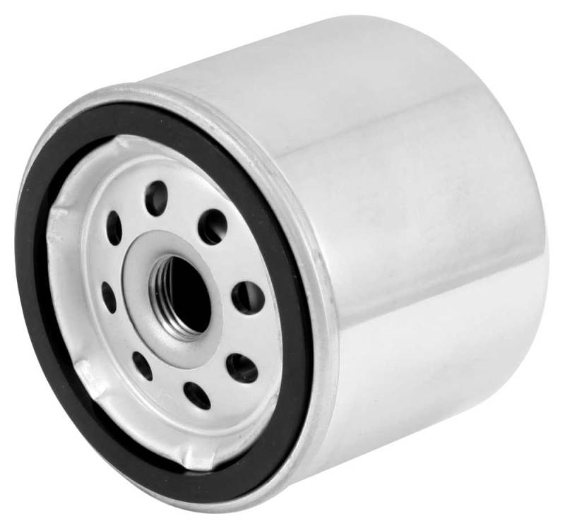K&N Oil Filter Powersports Canister Chrome - KN-172C for 1982-1986 Harley-Davidson FXWG Wide Glide - angle view
