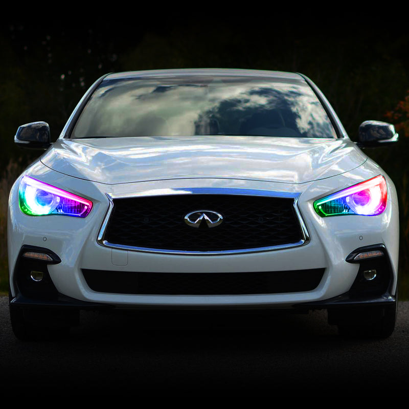 Oracle 14-21 Infiniti Q50 RGB+W Headlight Halo  Kit - ColorSHIFT w/ Simple Controller SEE WARRANTY - 1404-504