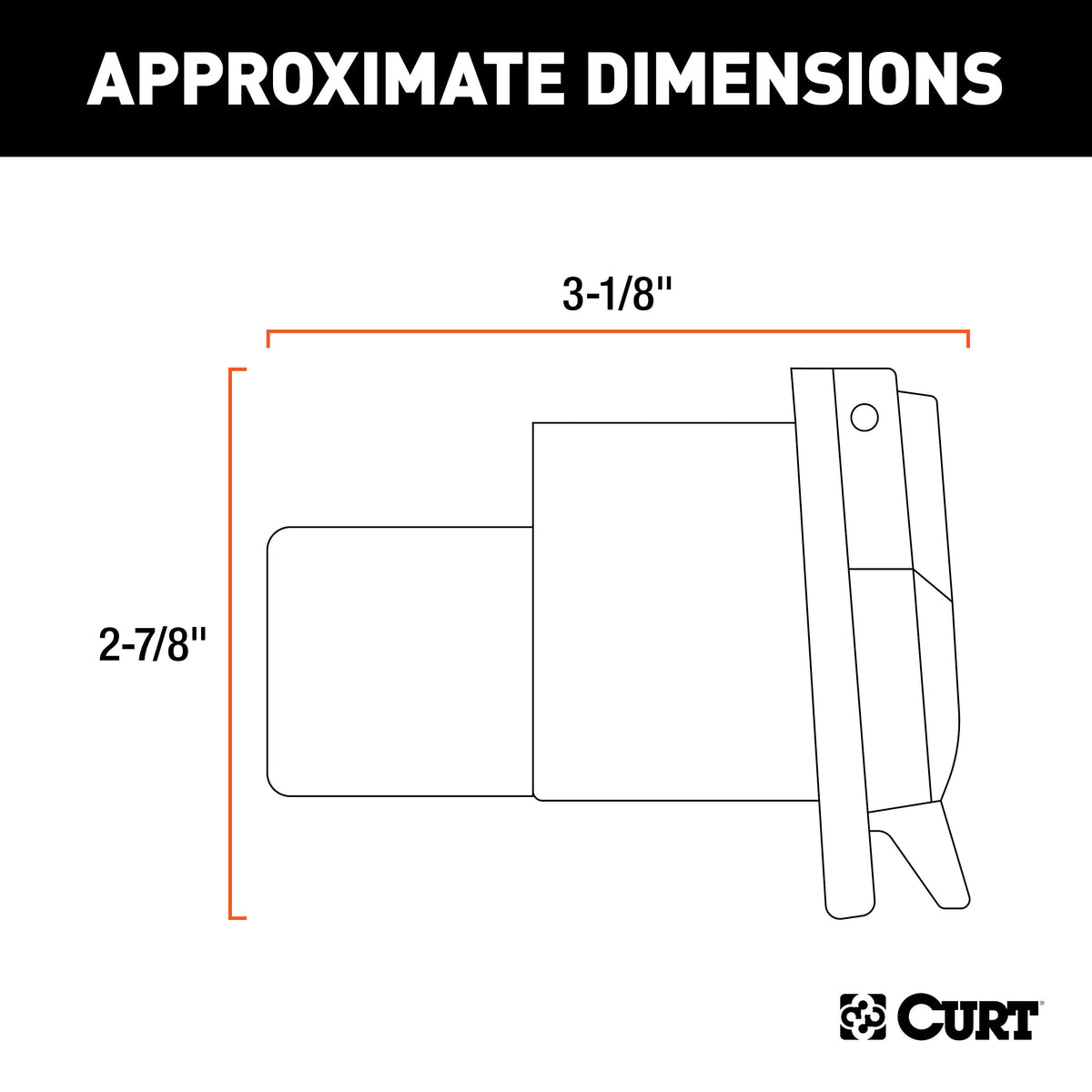 CURT 55415 Replacement 7-Way RV Blade Connector, Factory Tow Package and USCAR Socket Required