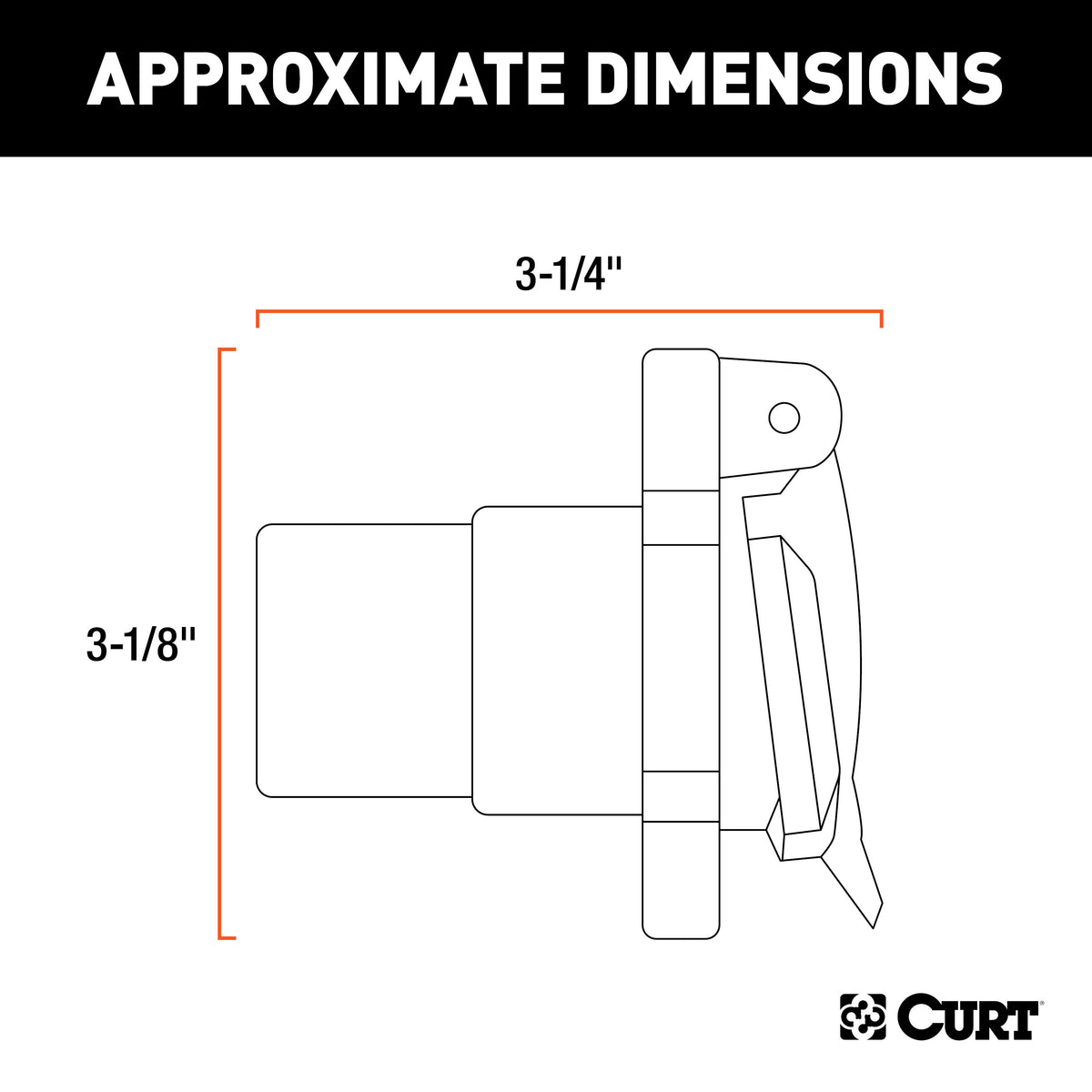 CURT 55416 Heavy-Duty Replacement Vehicle-Side RV Blade 7-Pin Connector, Factory Tow Package and USCAR Socket Required