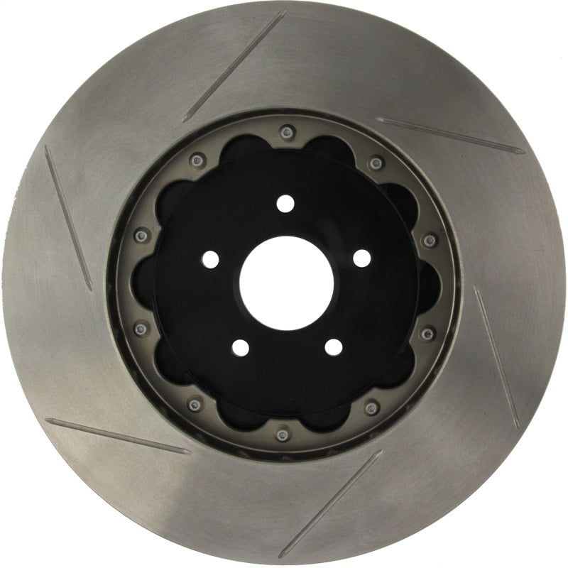 StopTech 09-11 Nissan GT-R Front Left Slotted Bare Iron 380x34mm Aero-Rotor Kit - 129.42104.13