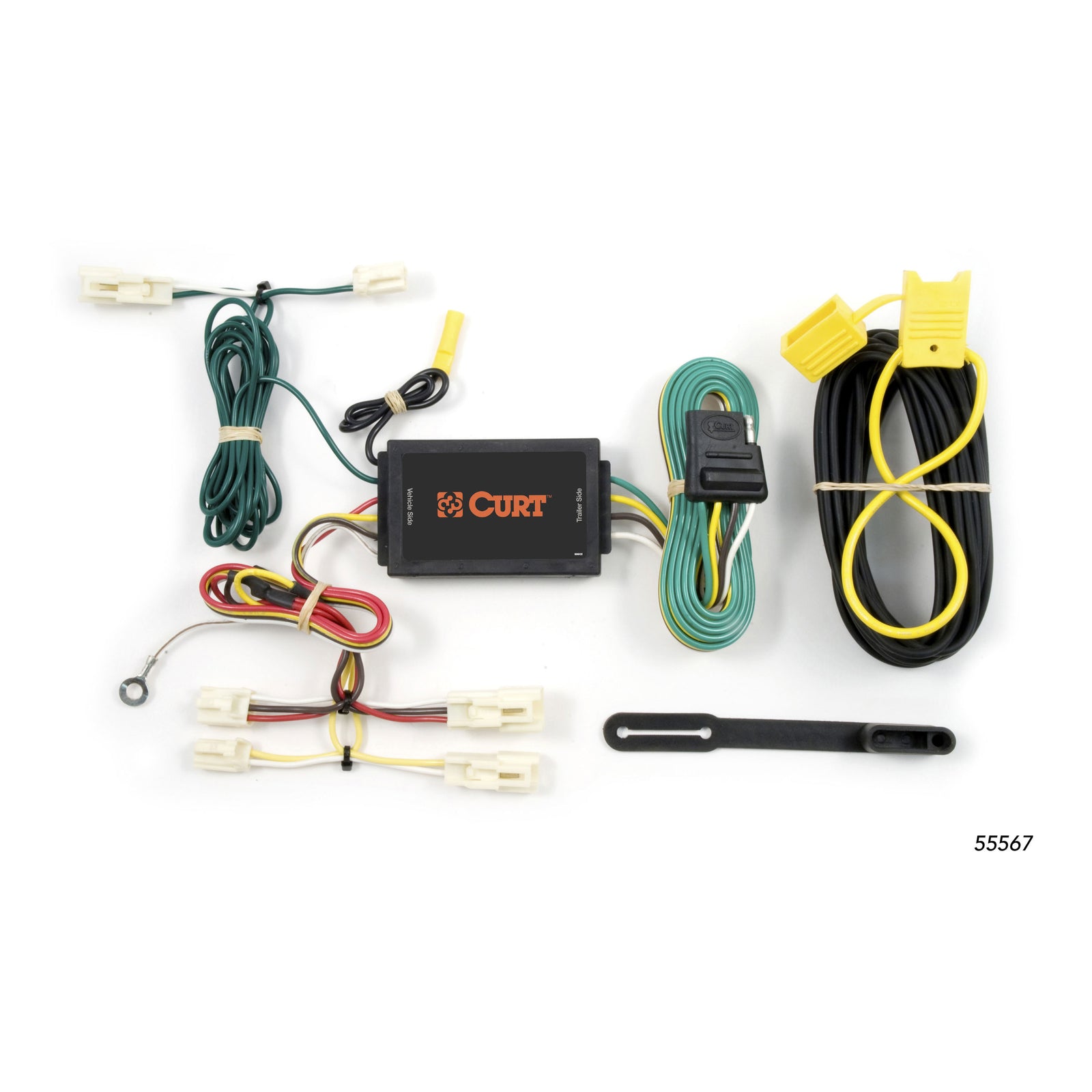 CURT 55567 Vehicle-Side Custom 4-Pin Trailer Wiring Harness, Fits Select Mazda 3, 6, CX-7, Toyota Camry, Corolla, FJ Cruiser