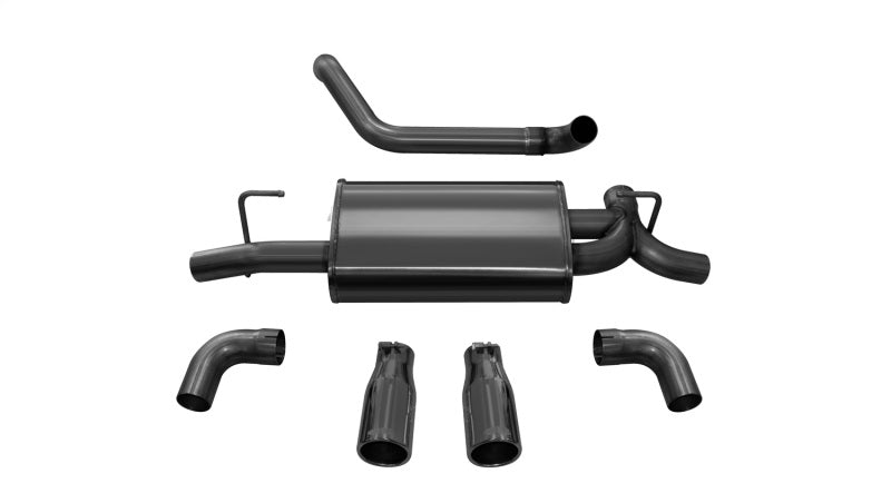 Corsa 2018-2024 Jeep Wrangler JL 2.5in Dual Rear Exit Black Tips Sport Axle-Back Exhaust - 21014BLK