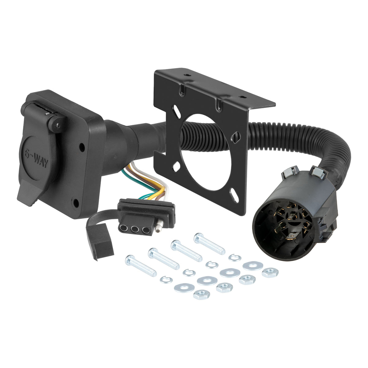 CURT 55664 Dual-Output Vehicle-Side 6-Pin, 4-Pin Connectors, Factory Tow Package and USCAR Socket Required