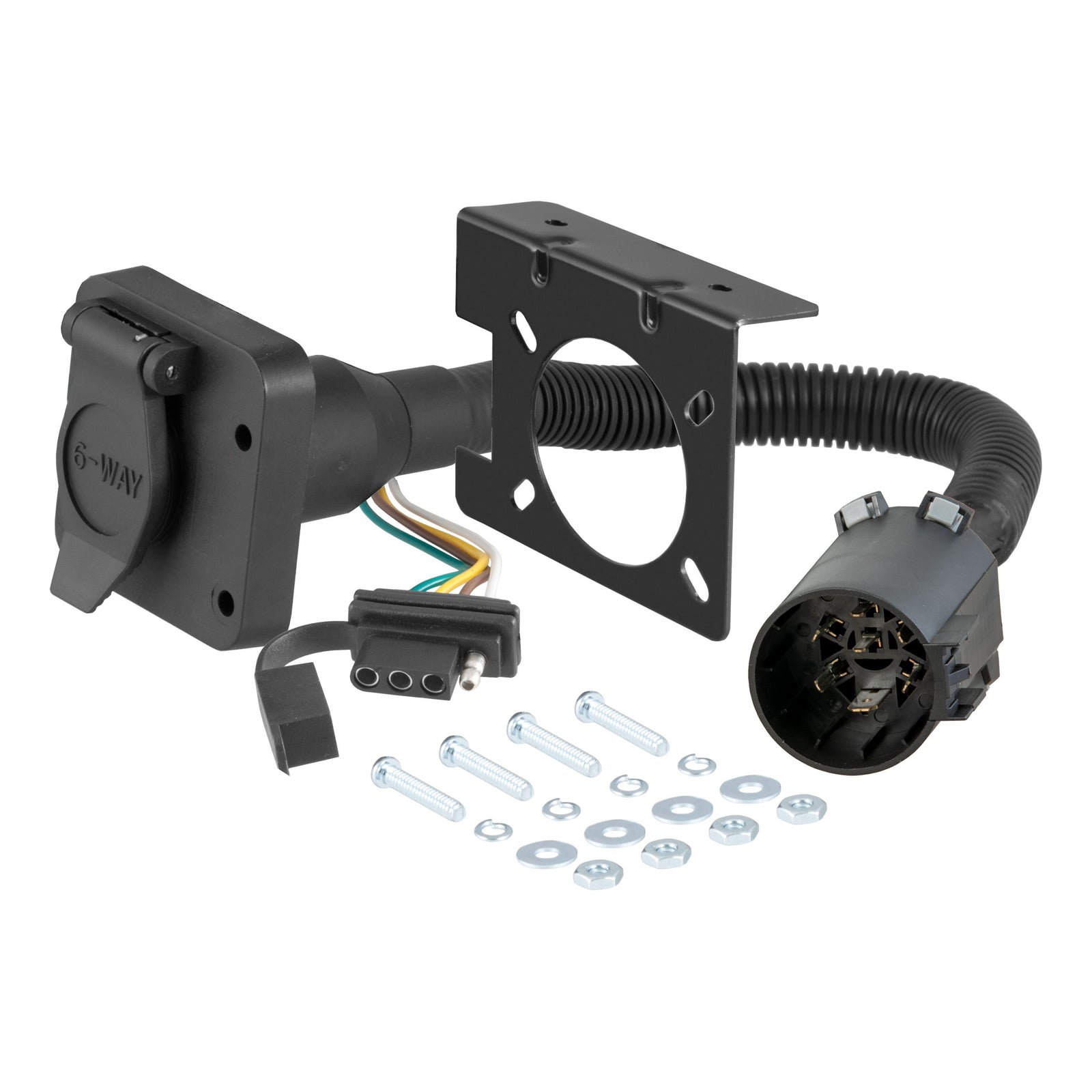CURT 55664 Dual-Output Vehicle-Side 6-Pin, 4-Pin Connectors, Factory Tow Package and USCAR Socket Required