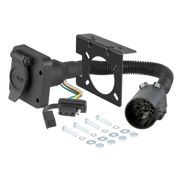 CURT 55664 Dual-Output Vehicle-Side 6-Pin, 4-Pin Connectors, Factory Tow Package and USCAR Socket Required