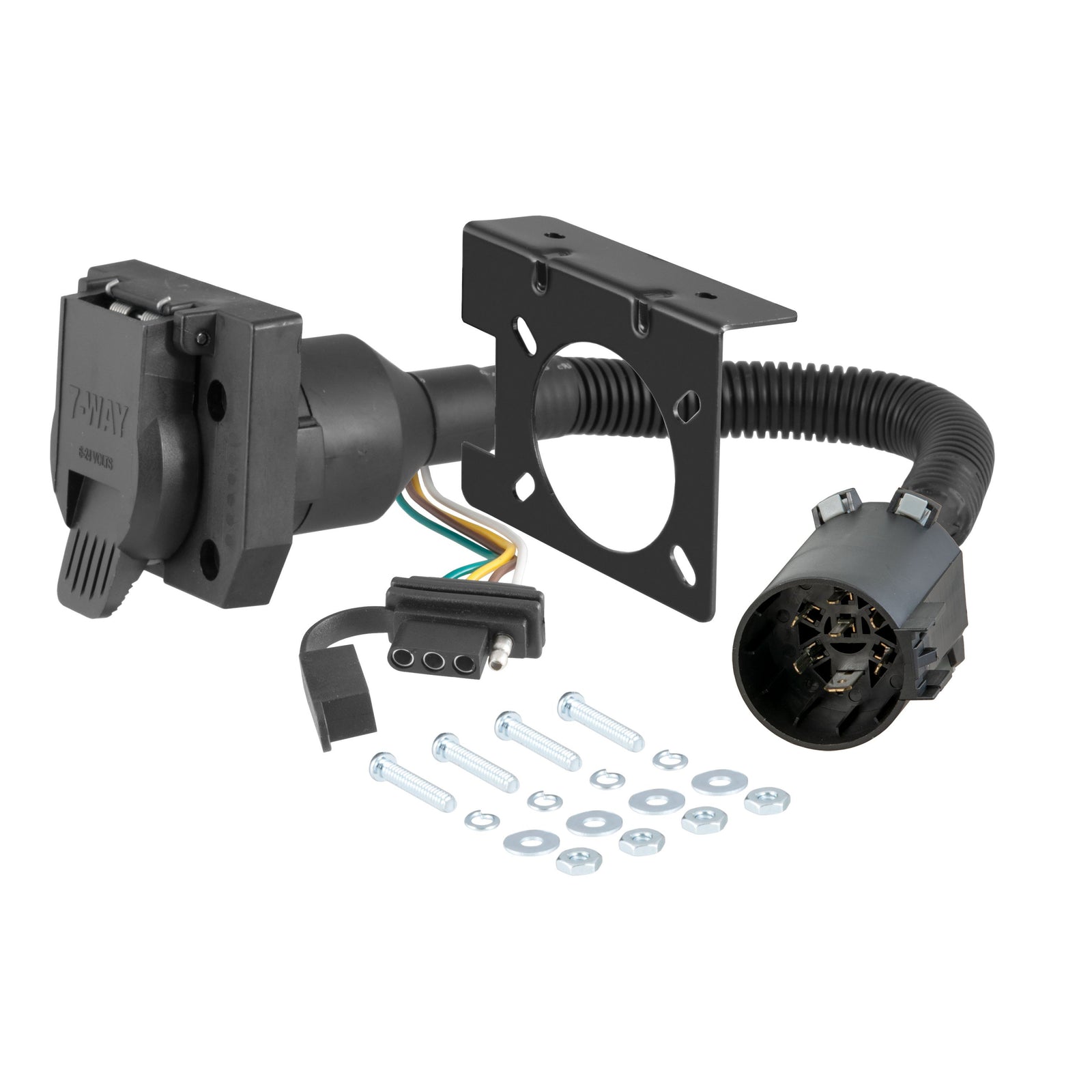 CURT 55774 Dual-Output Vehicle-Side 7-Pin, 4-Pin Connectors, Factory Tow Package and USCAR Socket Required