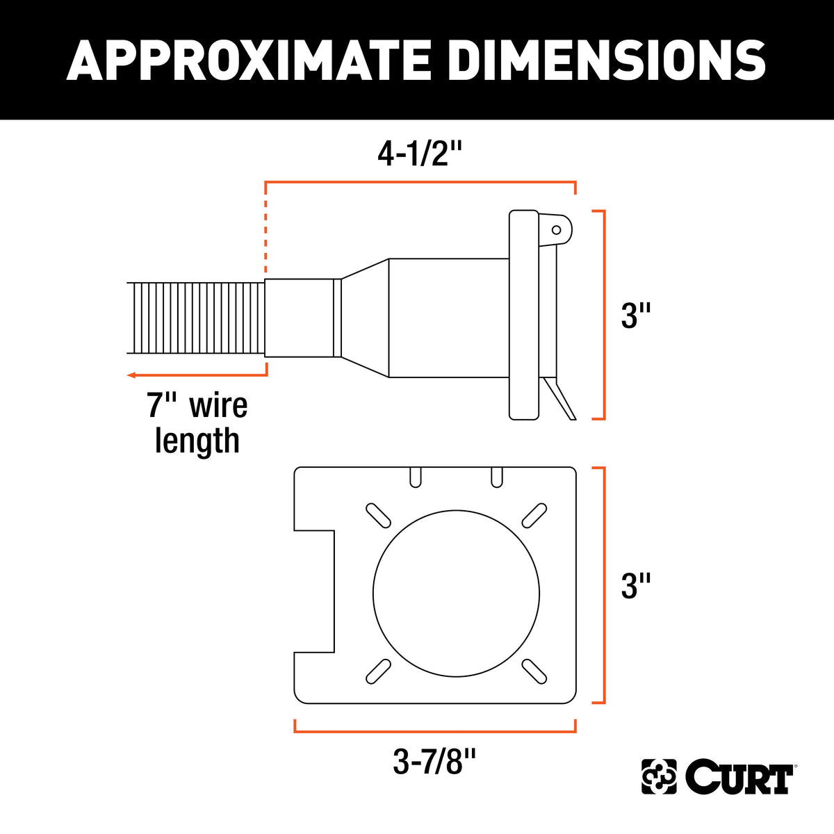 CURT 55774 Dual-Output Vehicle-Side 7-Pin, 4-Pin Connectors, Factory Tow Package and USCAR Socket Required