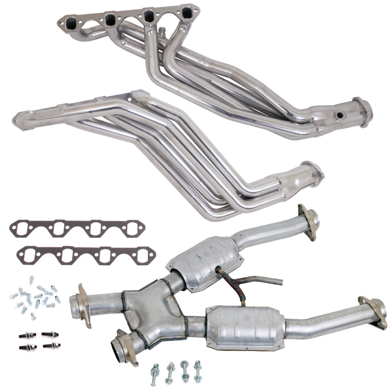 BBK 94-95 Ford Mustang 5.0L 1-5/8 Long Tube Headers w/High Flow Catted X-Pipe (Silver Ceramic) - 15193