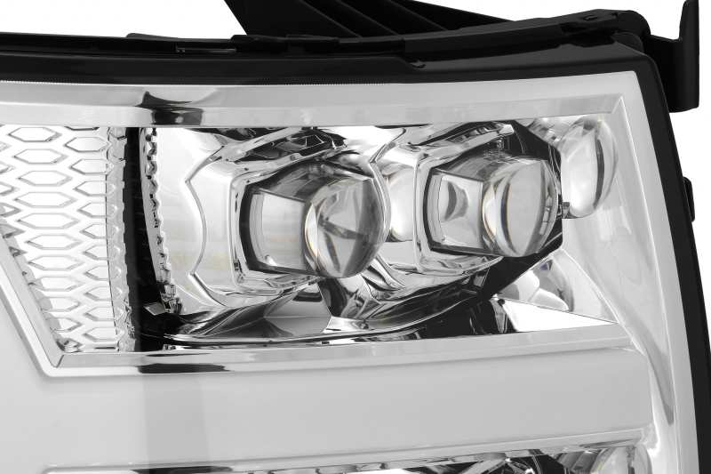 AlphaRex 07-13 Chevy 1500HD NOVA LED Proj Headlights Plank Style Chrm w/Activ Light/Seq Signal - 880207