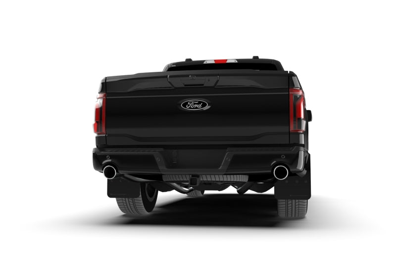 Rally Armor 21-24 Ford F-150 (Excl. Raptor) Black UR Mud Flap w/White Logo - MF115-UR-BLK-WH