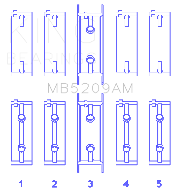 King Engine Bearings Mitsubishi 4G63/64/DOHC (Size +0.25mm) Main Bearing Set - MB5209AM0.25