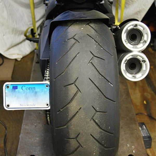 New Rage Cycles 10-19 Ducati Diavel 2 Position Fender Eliminator Kit Bracket -Side Mount - DVL-FEB - front view