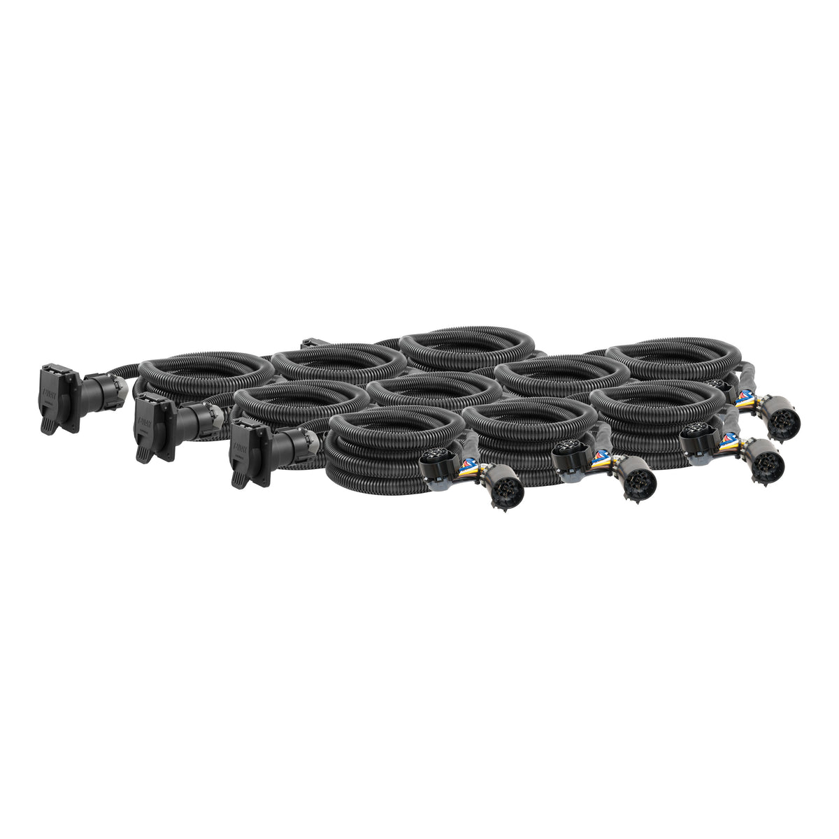 CURT 56000010 10-Foot Vehicle-Side Truck Bed 7-Pin Trailer Wiring Harness Extensions, Select Chevy, Dodge, Ford, GMC, Nissan, Ram, Toyota, 10-Pk