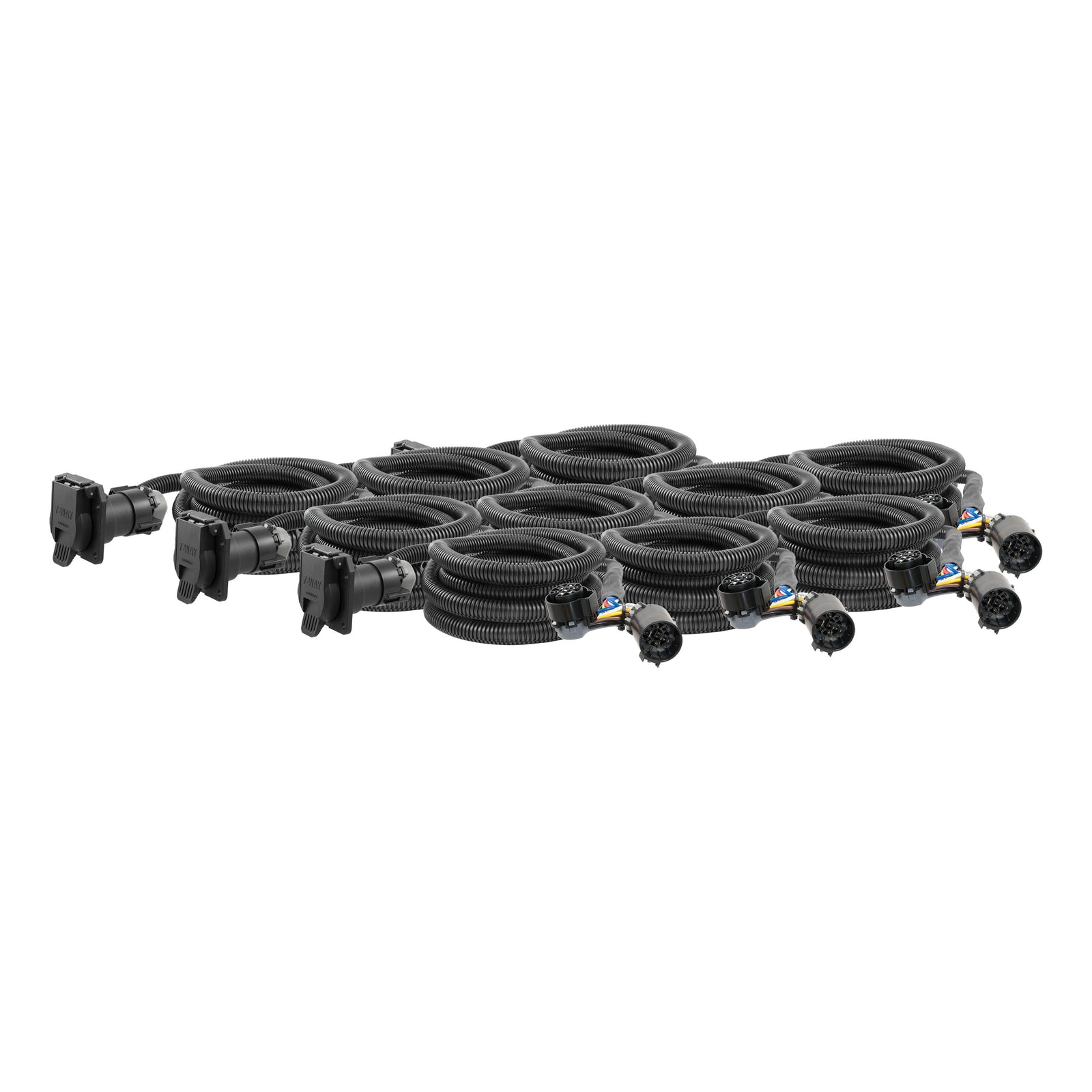 CURT 56000010 10-Foot Vehicle-Side Truck Bed 7-Pin Trailer Wiring Harness Extensions, Select Chevy, Dodge, Ford, GMC, Nissan, Ram, Toyota, 10-Pk