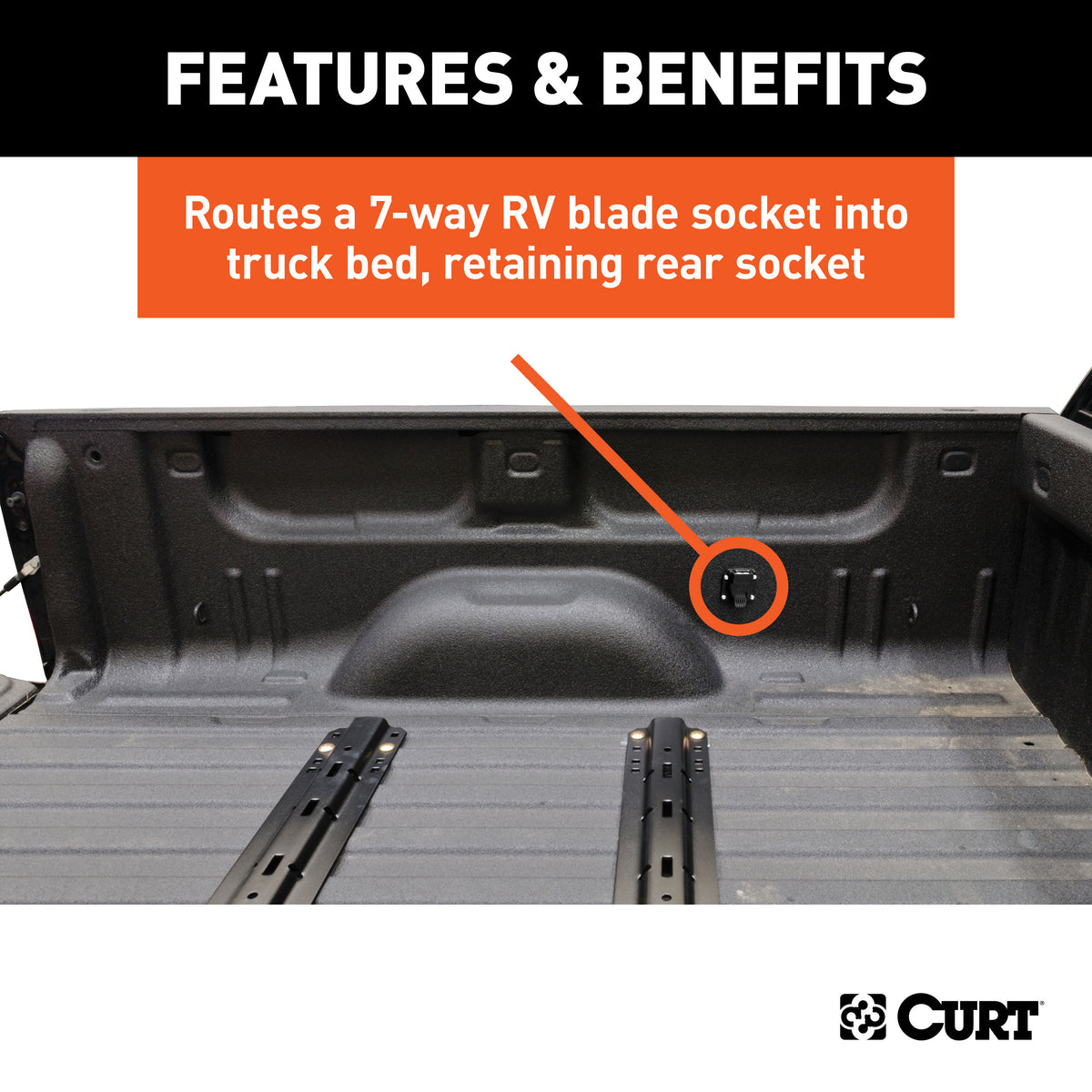 CURT 56000010 10-Foot Vehicle-Side Truck Bed 7-Pin Trailer Wiring Harness Extensions, Select Chevy, Dodge, Ford, GMC, Nissan, Ram, Toyota, 10-Pk