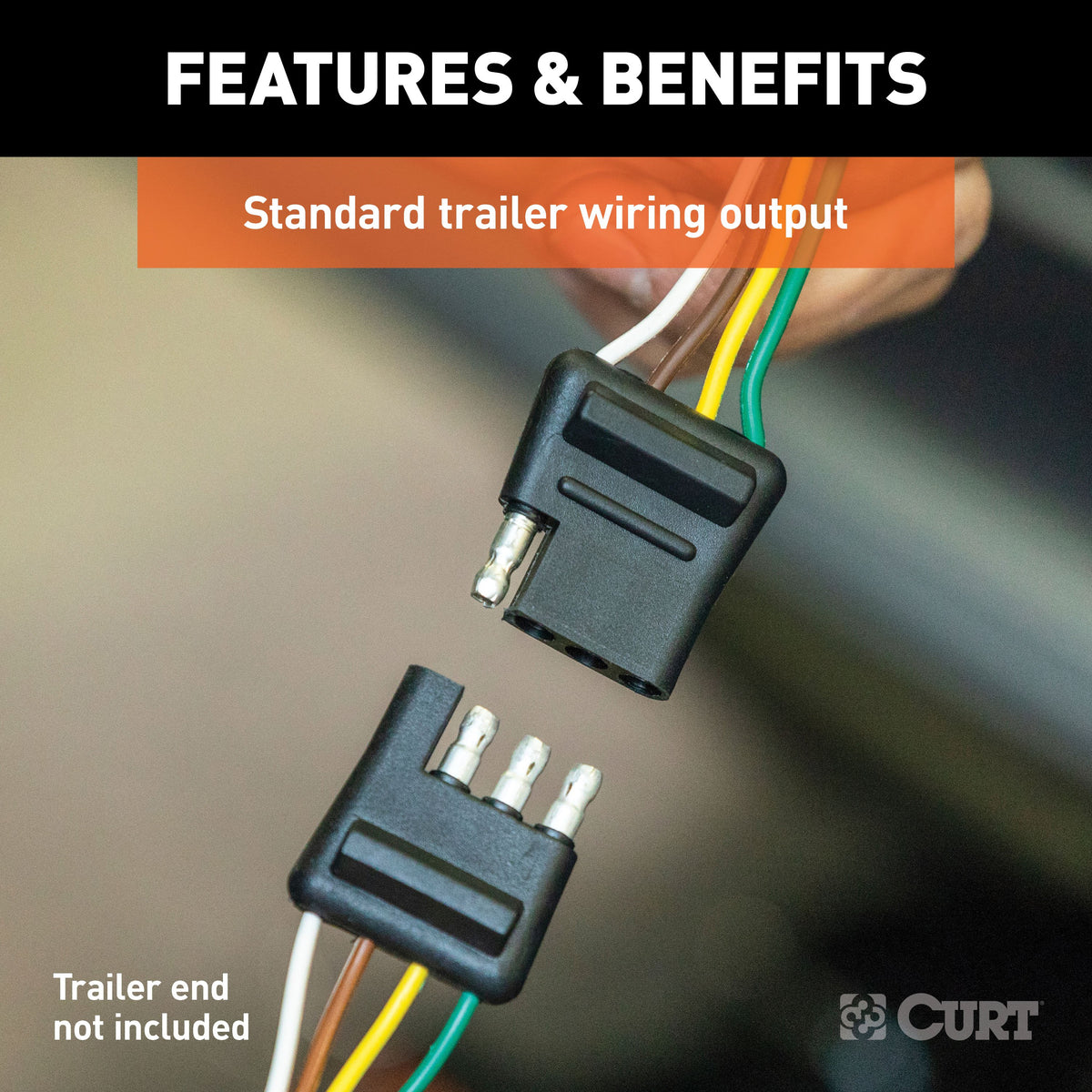 CURT 56061 Vehicle-Side Custom 4-Pin Trailer Wiring Harness, Fits Select Subaru Impreza
