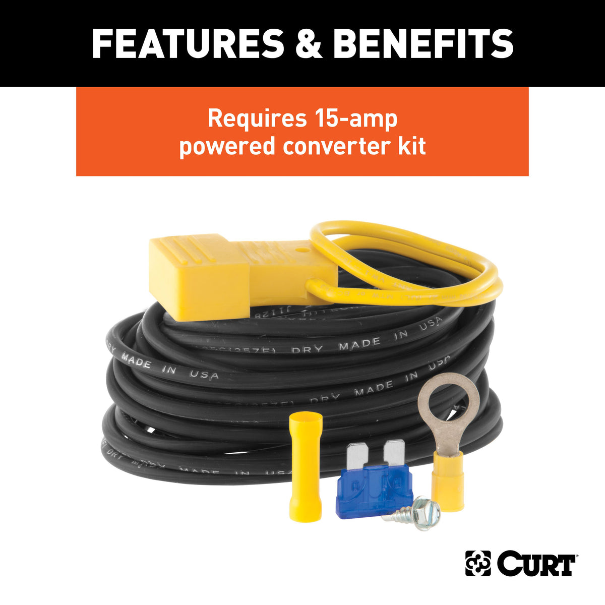 CURT 56236 Multi-Function Splice-in Tail Light Converter, 4-Pin Wiring Harness
