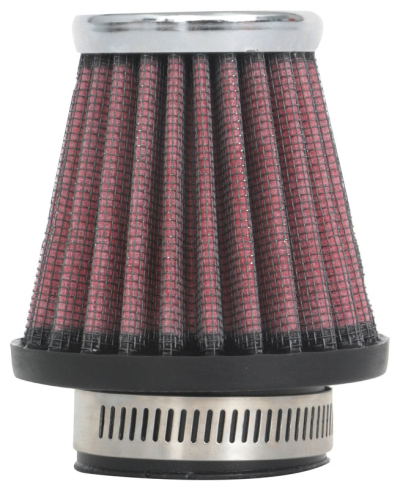 K&amp;N Universal Round Tapered Chrome Filter 1.563in Flange ID x 3in Base OD x 2in Top OD x 3in H - RC-2310