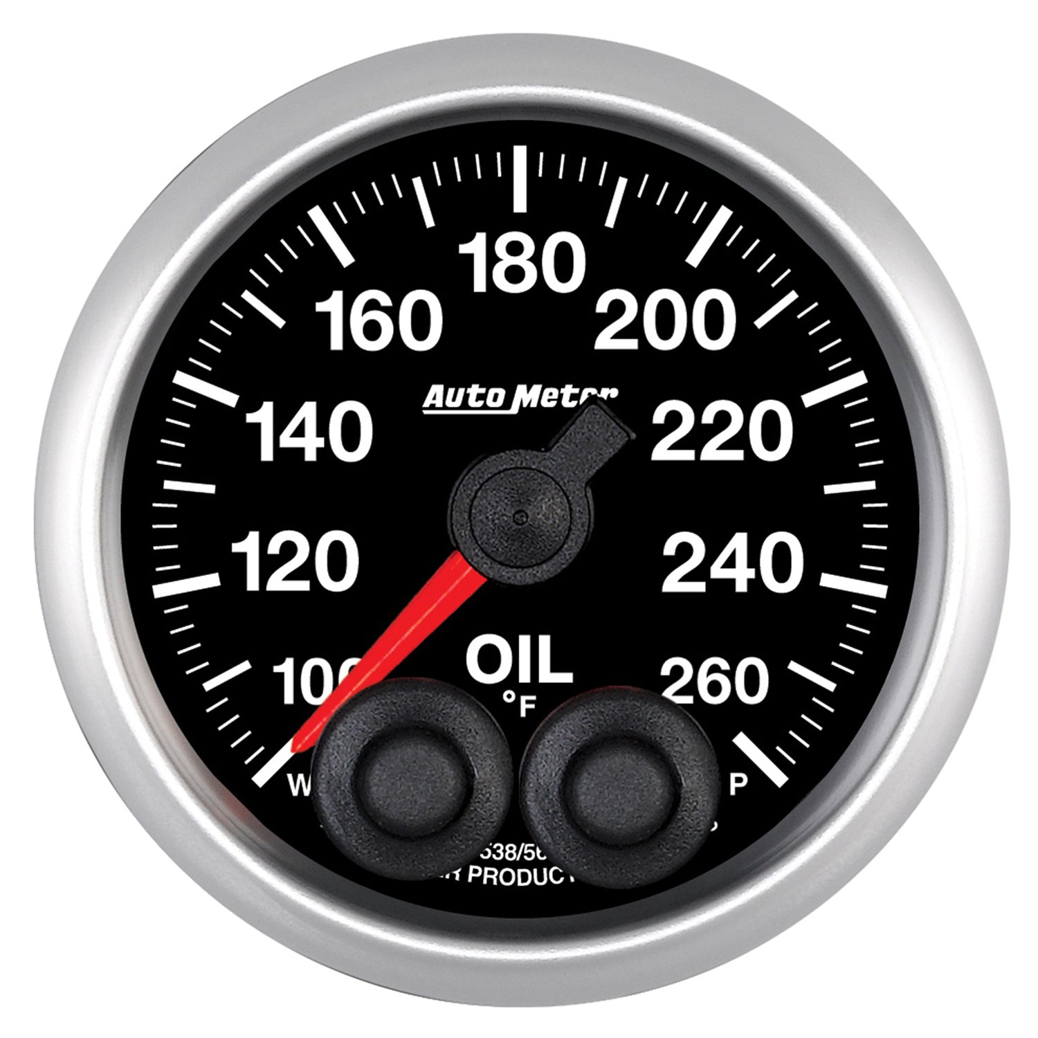 Autometer Elite 52mm 100-260 Deg F Oil Temp Peak & Warn w/ Electronic Control Gauge - 5638