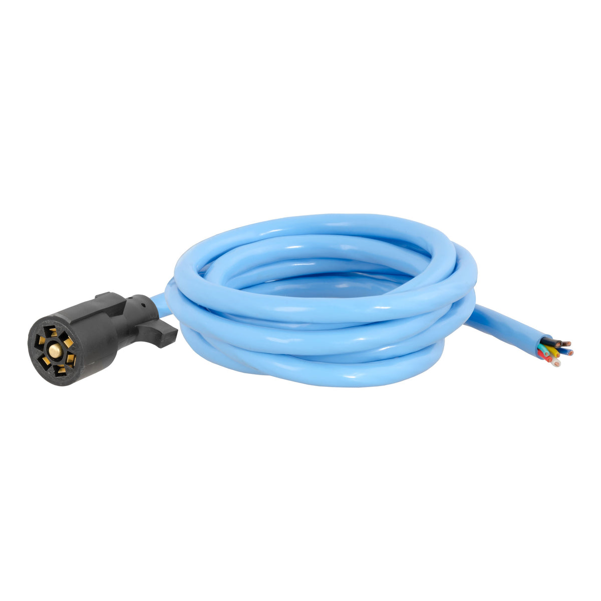 CURT 56613 Extreme Temperature, Cold Weather 7-Pin RV Blade Trailer Wiring Harness Plug, 10-Foot Blunt-Cut Wires, -40F to 221F Degree Rating