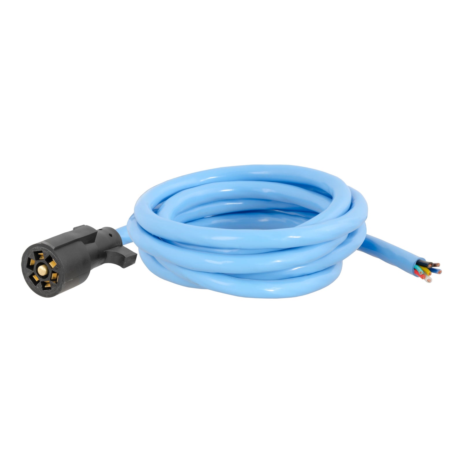 CURT 56613 Extreme Temperature, Cold Weather 7-Pin RV Blade Trailer Wiring Harness Plug, 10-Foot Blunt-Cut Wires, -40F to 221F Degree Rating