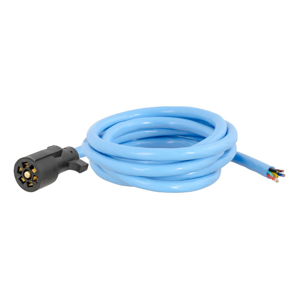 CURT 56613 Extreme Temperature, Cold Weather 7-Pin RV Blade Trailer Wiring Harness Plug, 10-Foot Blunt-Cut Wires, -40F to 221F Degree Rating