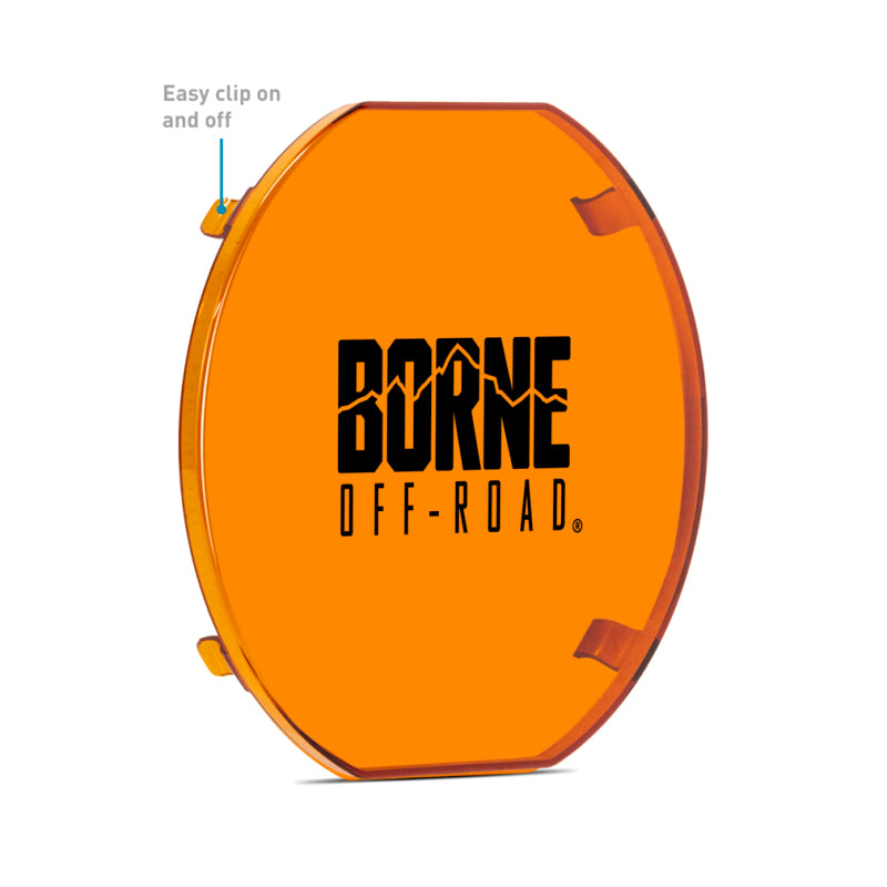 Borne Off-Road 7in Round Light Cover Amber - BNLT-COV-RD7YL