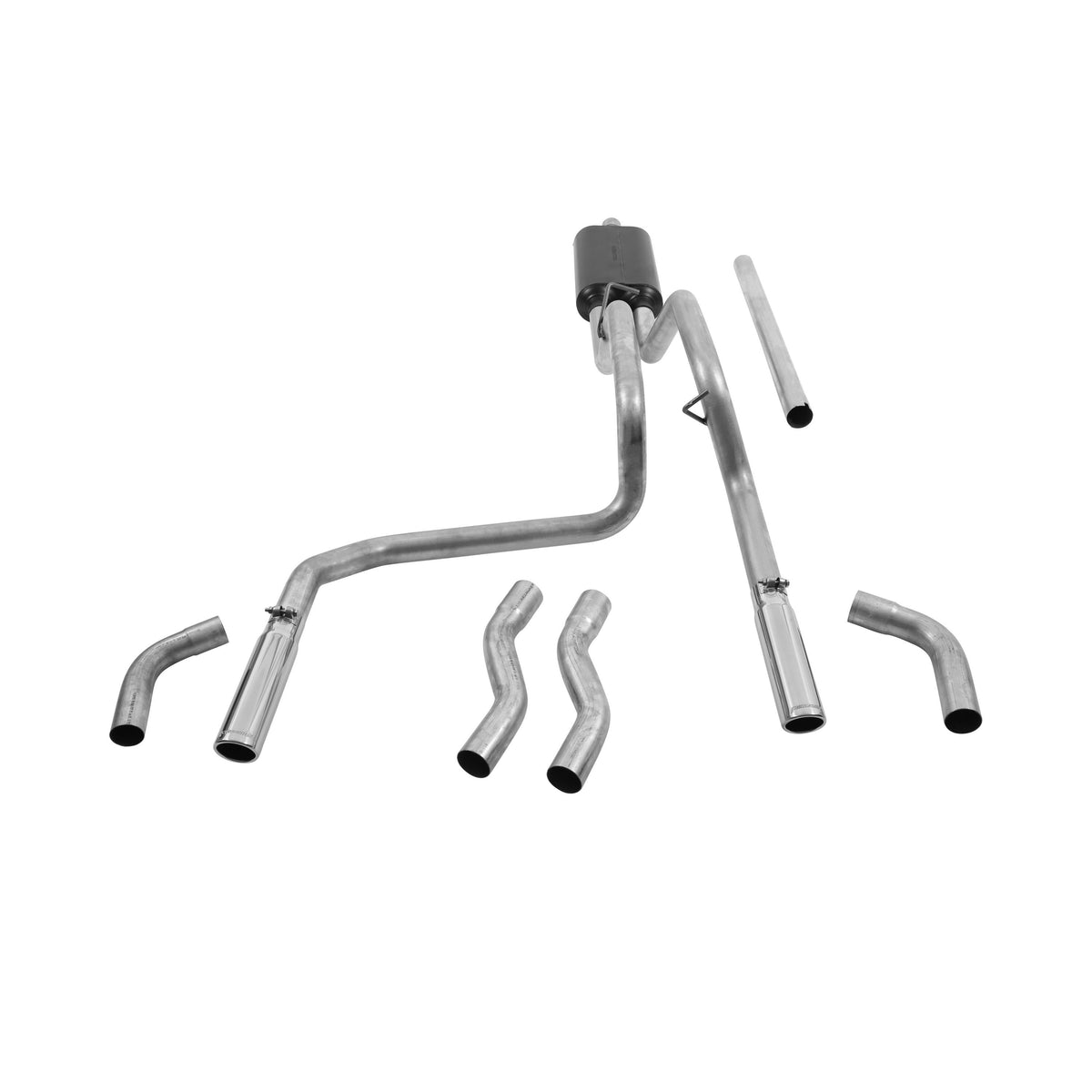 Flowmaster American Thunder Cat-Back Exhaust System - 1994-2002 Dodge Ram 2500/Ram 3500/Ram 1500 - Polished Tips - 3"x13" - 2.5" Inlet - 17429 - 4
