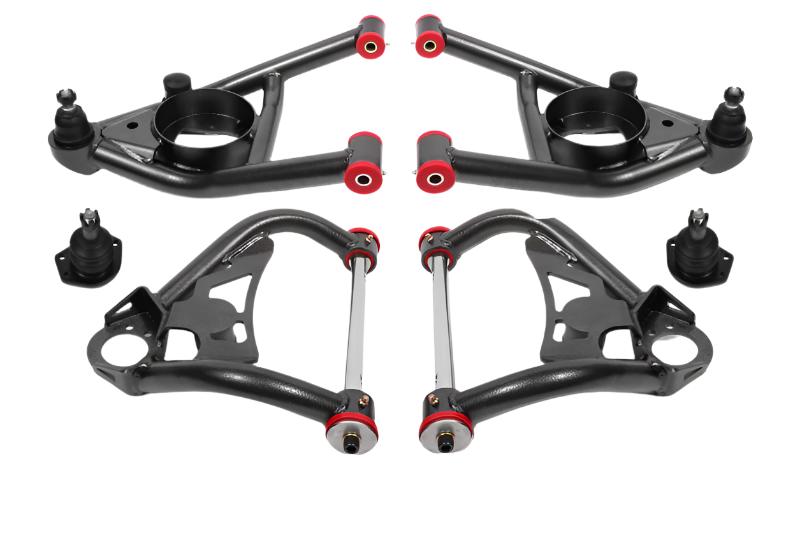 BMR 64-72 A-Body Upper And Lower A-Arm Kit - Black Hammertone - AA033H