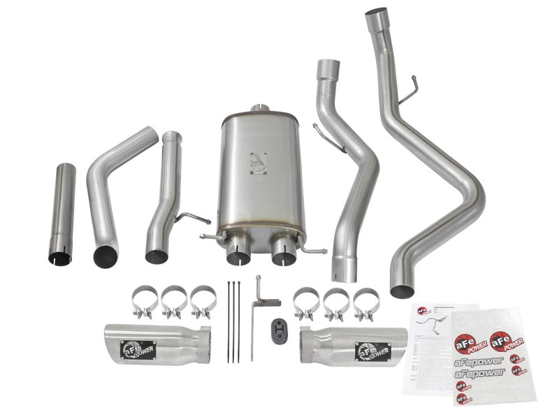 aFe MACH Force-Xp 3in CB SS Dual Exhaust w/Polished Tips 09-16 GM Silverado/Sierra 4.3L/4.8L/5.3L - 49-44071-P