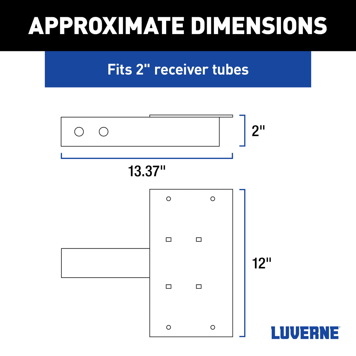 LUVERNE 570010 Grip Step 2" x 2" Receiver Hitch Step Mount (Shank Only)