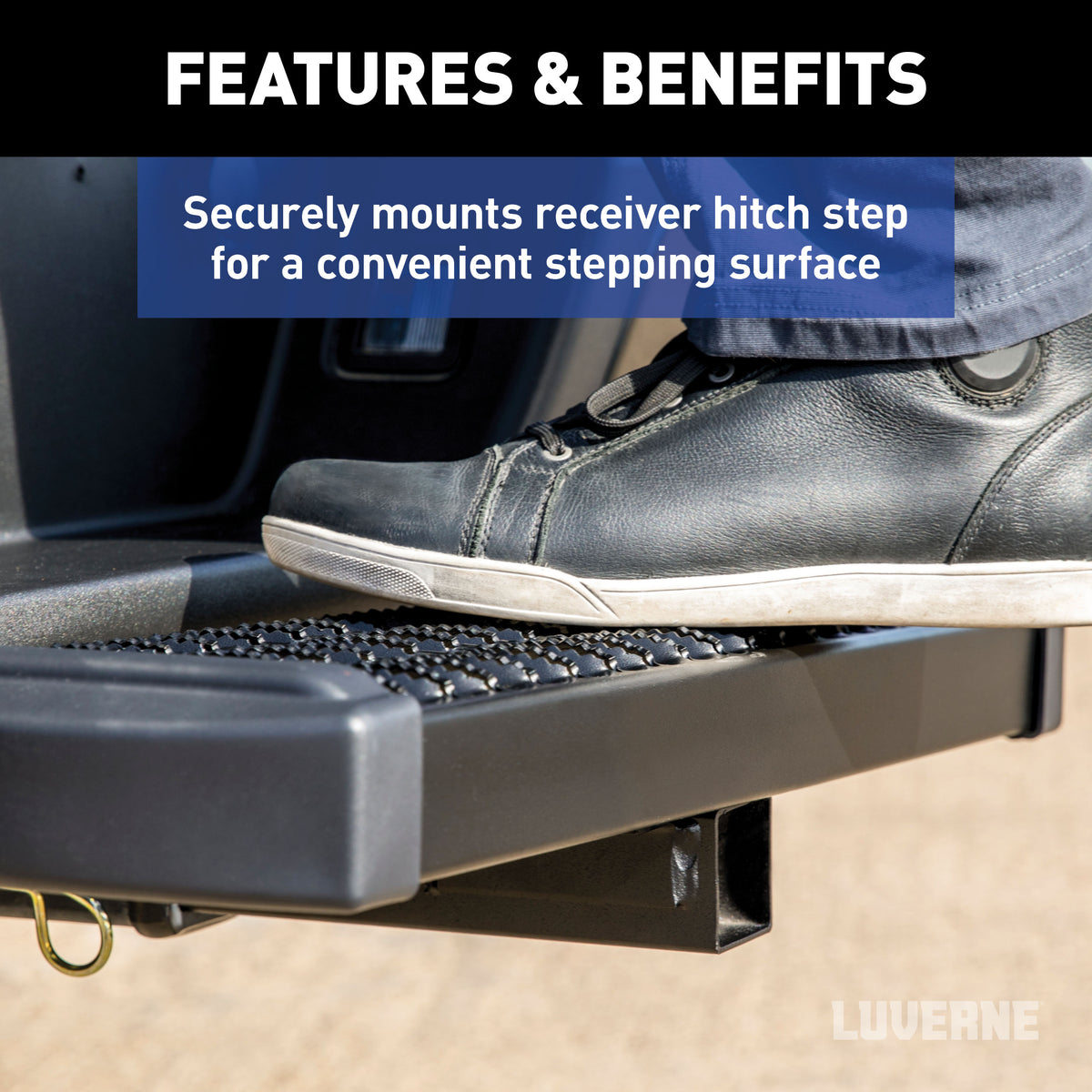 LUVERNE 570010 Grip Step 2" x 2" Receiver Hitch Step Mount (Shank Only)