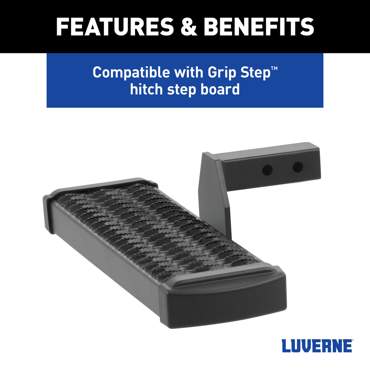 LUVERNE 570015 Grip Step 2" x 2" Receiver Hitch Step Mount (Shank Only)
