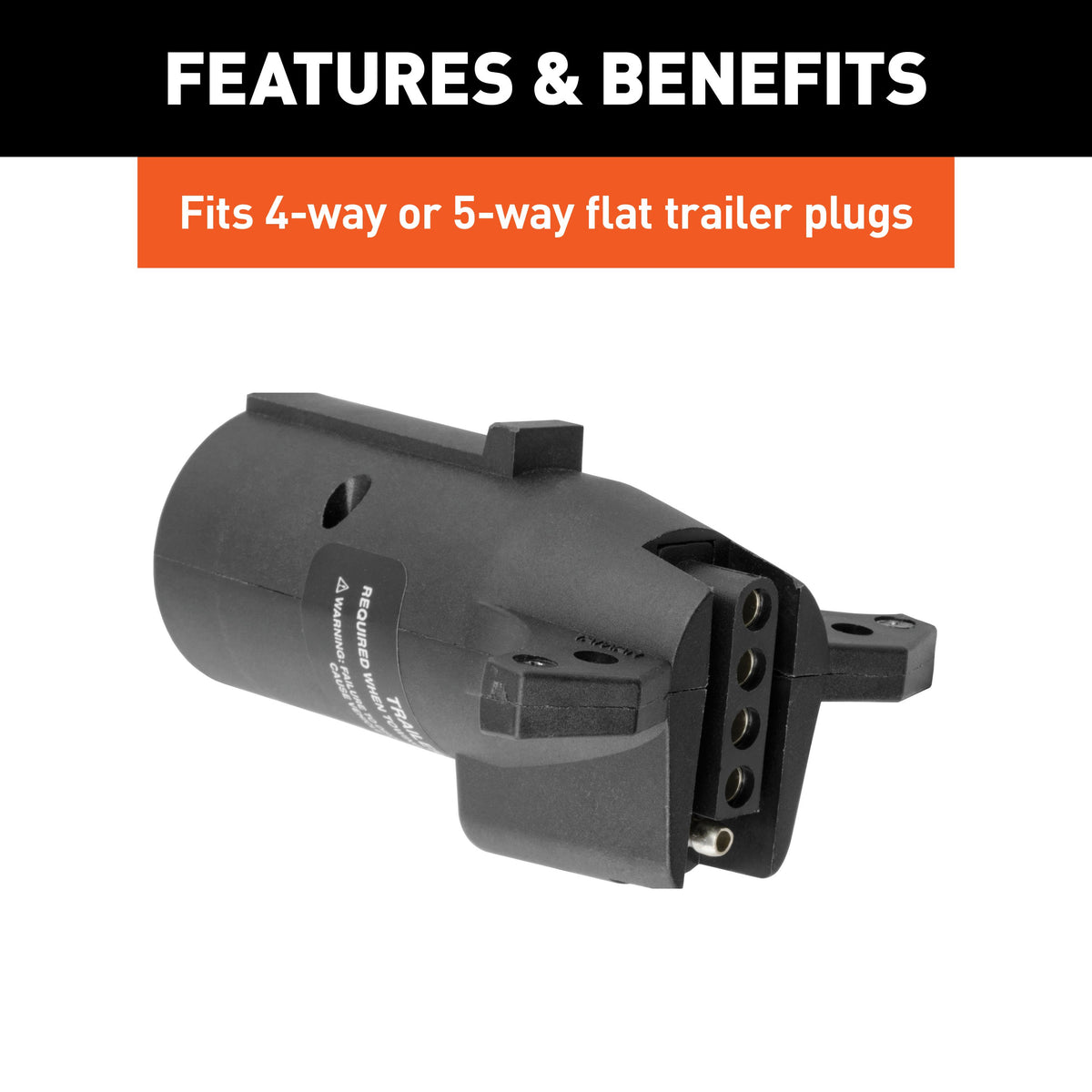CURT 57004 LED-Compatible 7-Way RV Blade Vehicle-Side to 4-Way Flat Trailer-Side Trailer Wiring Adapter