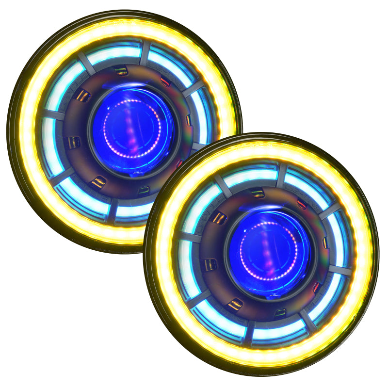 ORACLE Lighting 0718 Jeep Wrangler JK Oculus 7in ColorSHIFT BiLED Projector Headlights SEE WARRANTY - 5876-334