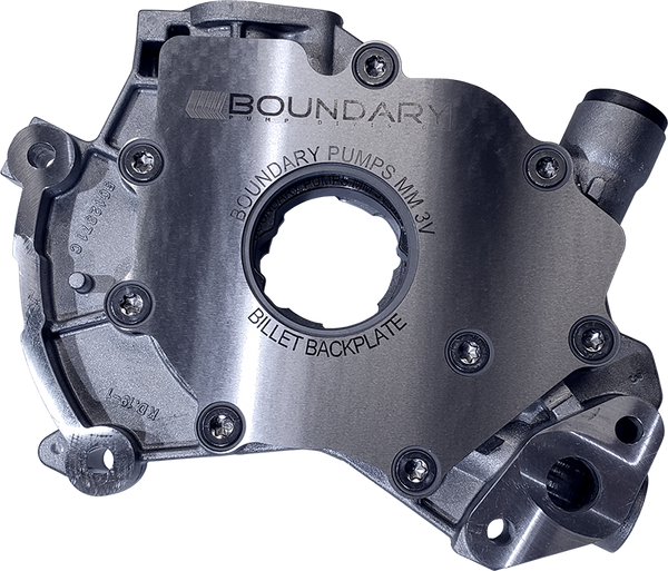 Boundary 99-15 Ford Modular Motor (All Types) V8 Oil Pump Assembly w/Billet Back Plate - MM-S1-BBP by Boundary - front view