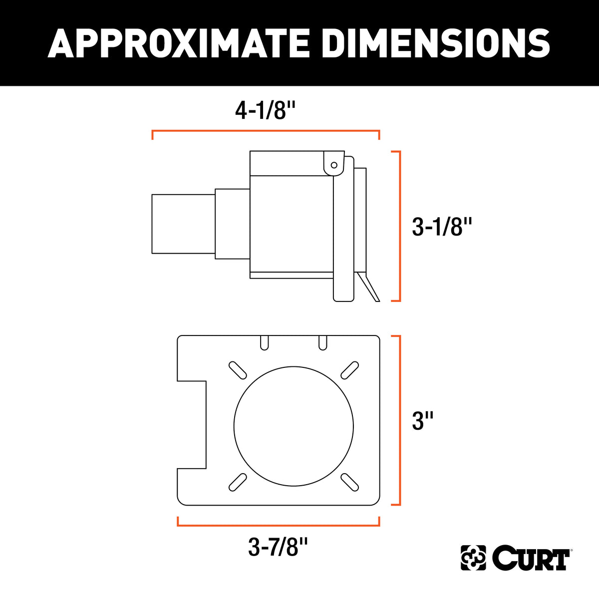 CURT 57101 Dual-Output Vehicle-Side 7-Pin, 4-Pin Connectors with Backup Alarm, Factory Tow Package and USCAR Socket Required