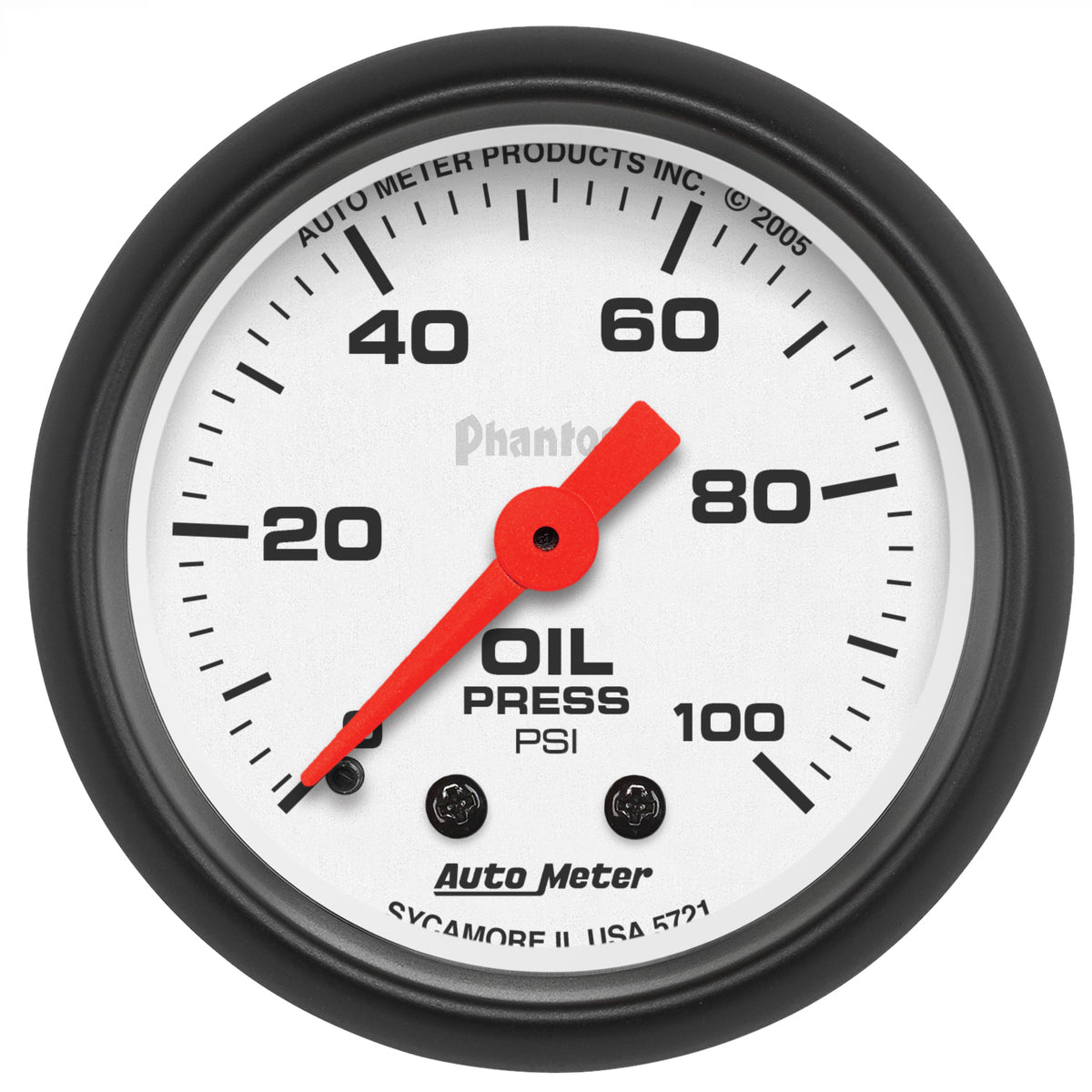 Autometer Phantom 52mm 0-100 PSI Mechanical Oil Pressure Gauge - 5721