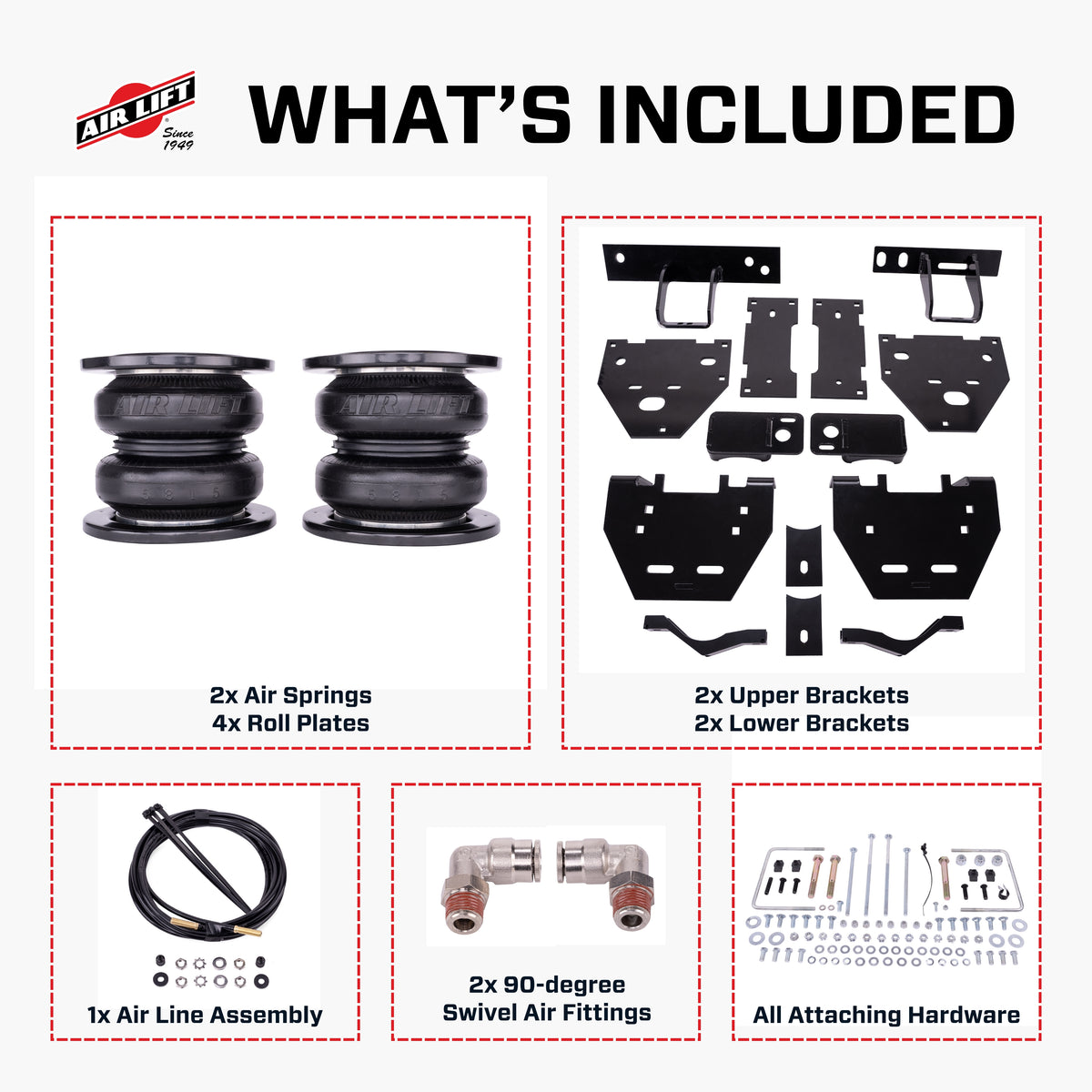 Air Lift 2023+ Ford F450 4WD DRW Non-Commercial 7500 XL Ultimate Air Spring Kit - 57579