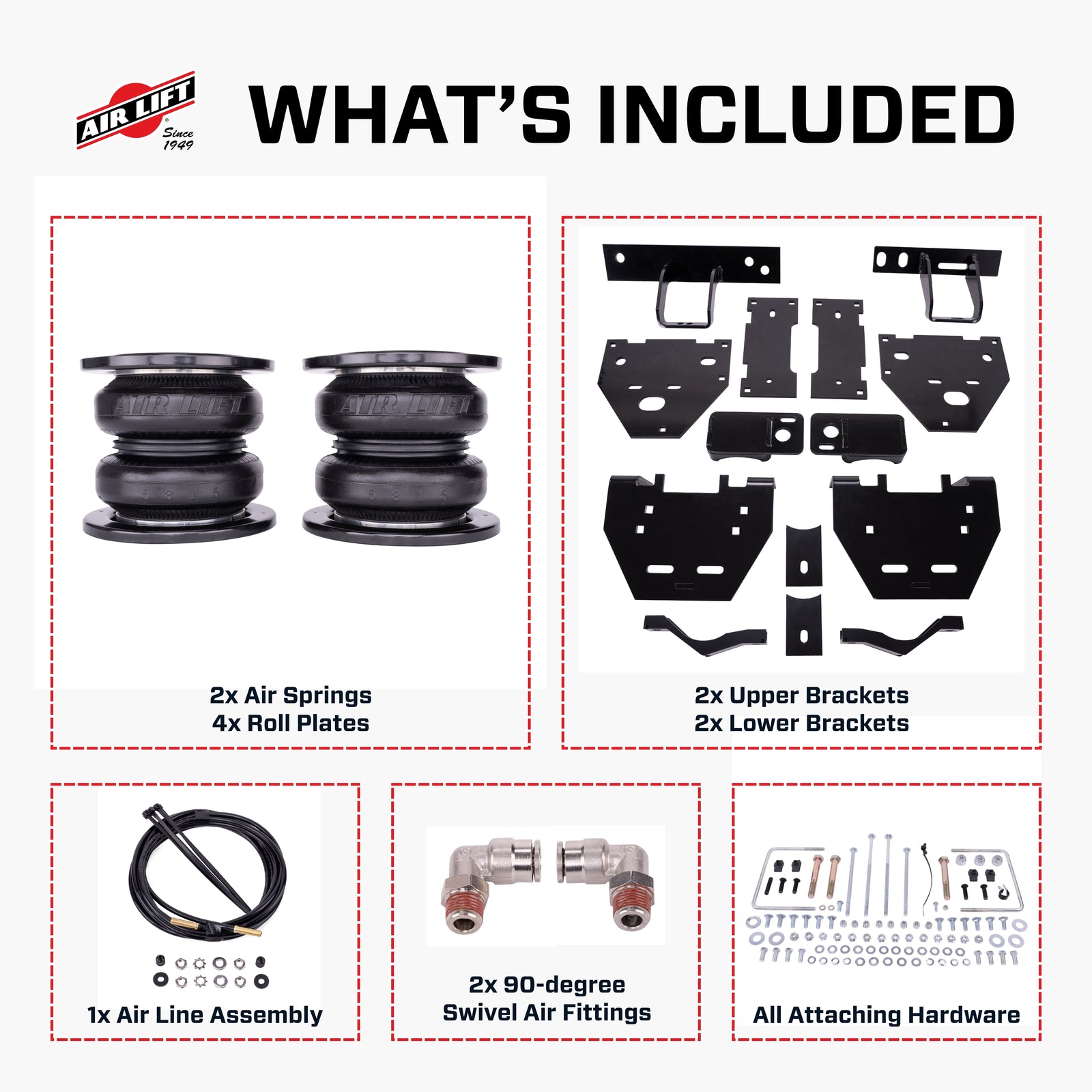 Air Lift 2023+ Ford F450 4WD DRW Non-Commercial 7500 XL Ultimate Air Spring Kit - 57579