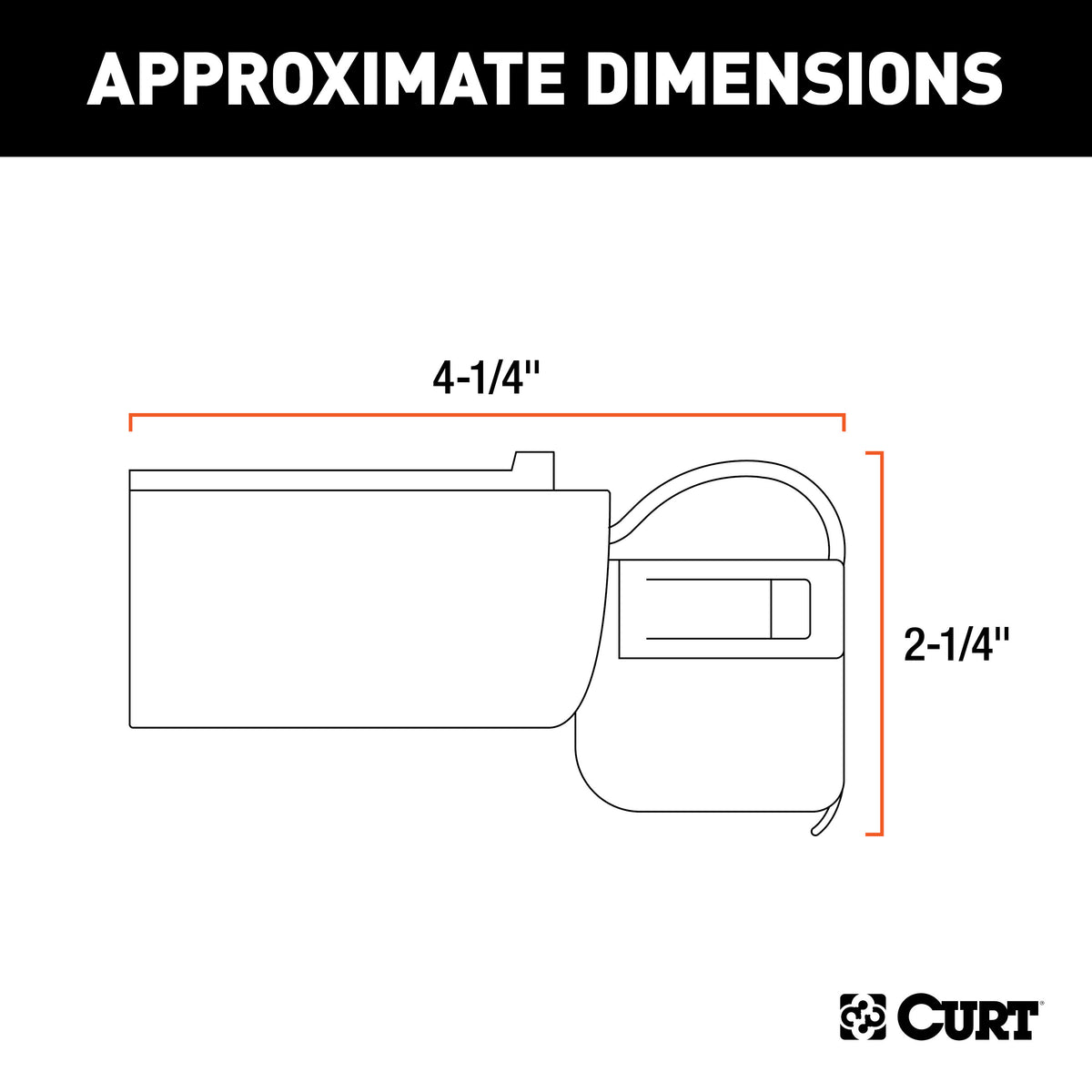 CURT 57724 7-Way RV Blade Vehicle-Side to 4-Way Flat Trailer Wiring Adapter with Backup Alarm