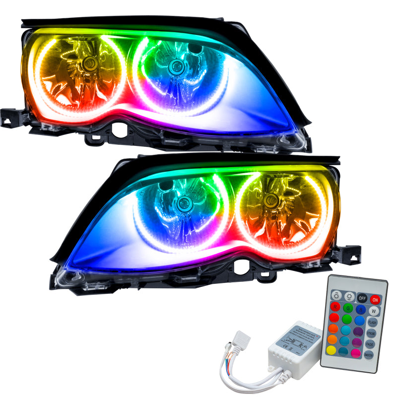 Oracle 02-05 BMW 3 Series SMD HL - Black - ColorSHIFT w/ Simple Controller SEE WARRANTY - 7104-504