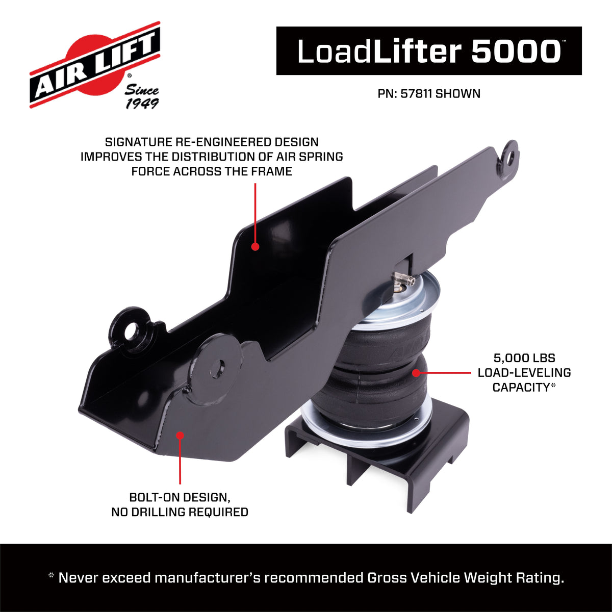 Air Lift 19-24 Mercedes Sprinter 2500 Loadlifter 5000 Air Spring Kit - 57811