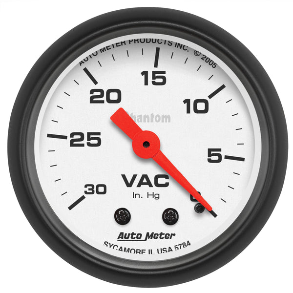 Autometer Phantom 52mm 30 in. HG. Mechanical Vacuum Gauge - 5784